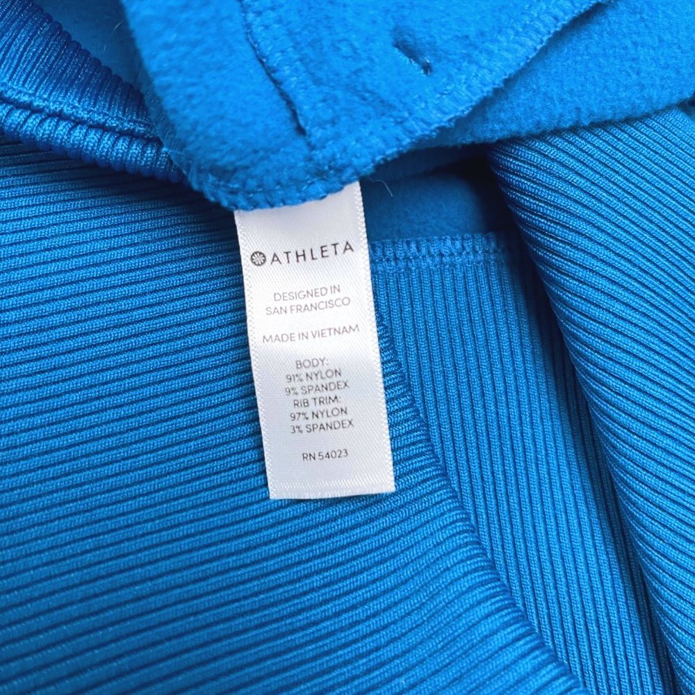 EUC Athleta SIZE XL Ridge Zenith Knit Workout Running Jacket Peacock Blue - Picture 4 of 11